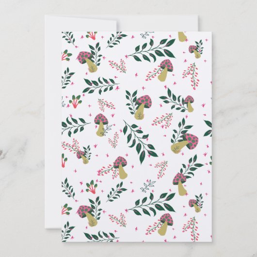 おもしろいキノコとおとぎ話ガーデン赤ちゃんシャワー 招待状 (裏面)