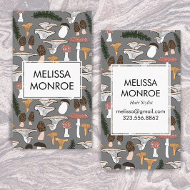 おもしろいキノコのシダのパターン図解入りの、写真付きの 名刺