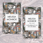 おもしろいキノコのシダのパターン図解入りの、写真付きの 名刺