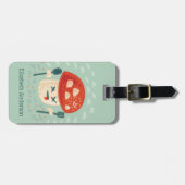 おもしろいキノコキャラクター熱狂する ラゲッジタグ (正面横)