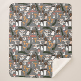 おもしろいキノコシダ模様 シェルパブランケット