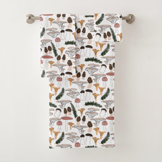 おもしろいキノコシダ模様 バスタオルセット (インサイチュ)