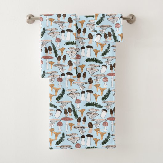 おもしろいキノコシダ模様 バスタオルセット (インサイチュ)