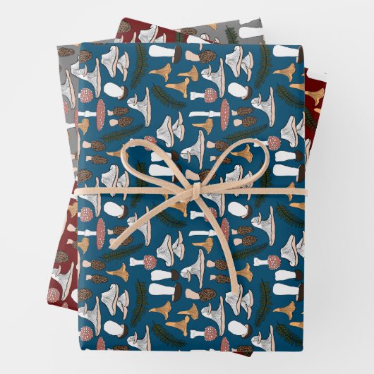 おもしろいキノコシダ模様 ラッピングペーパーシート (インサイチュ)