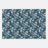 おもしろいキノコシダ模様 ラッピングペーパーシート (正面)