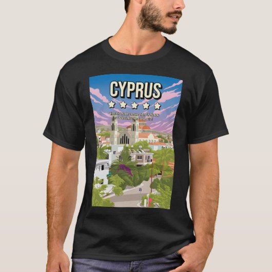 おもしろいキプロス5スターレビュー旅行ポスター Tシャツ (正面)