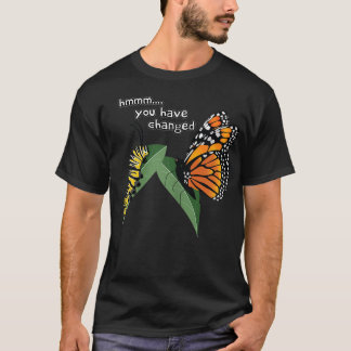 おもしろいキャタピラ間抜け（昆虫）オオカバマダラ、モナークバタフライユーモアT Tシャツ