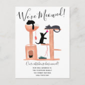 おもしろいキャッツハウスイラストレーションの移動告知 案内ポストカード (正面)