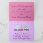 おもしろいキャットバニー耳カスタム付きイースターカード カード (内部)