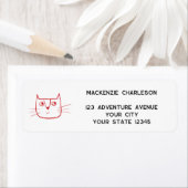 おもしろいキャットパーソナライズされた差出人住所 ラベル (インサイチュ)