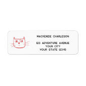 おもしろいキャットパーソナライズされた差出人住所 ラベル (正面)