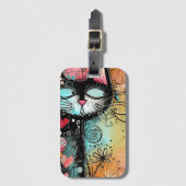 おもしろいキャットモダンスタイル ラゲッジタグ (正面縦)