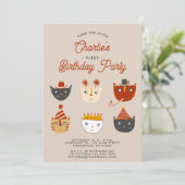 おもしろいキャッパーソナライズされたト1歳の誕生日パーティの招待状 招待状 (スタンド正面)