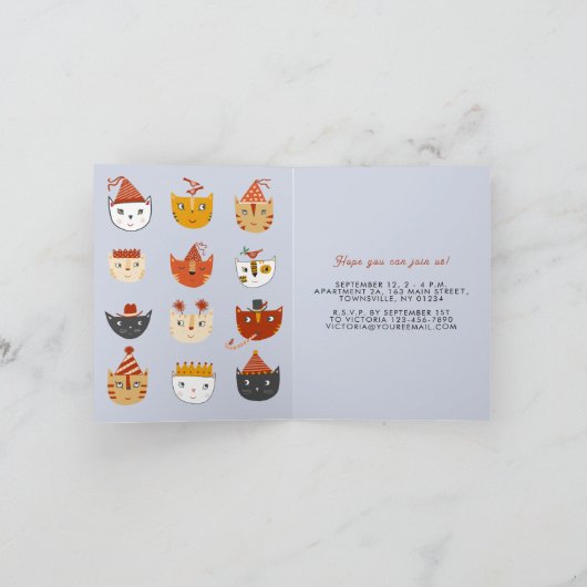 おもしろいキャッパーソナライズされたト1歳の誕生日パーティの招待状 招待状 (内部)