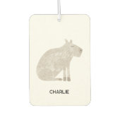 おもしろいキャピバパーソナライズされたラ名 カーエアーフレッシュナー (正面)