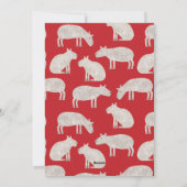 おもしろいキャピバラパーソナライズされたクリスマス シーズンカード (裏面)