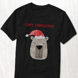 おもしろいキャピバラパーソナライズされたクリスマス Tシャツ