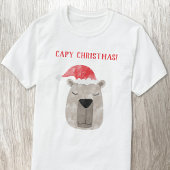 おもしろいキャピバラパーソナライズされたクリスマス Tシャツ