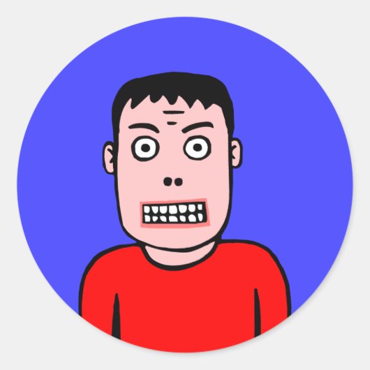 おもしろいキャラクター ラウンドシール (正面)