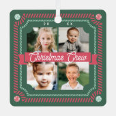 おもしろいキャンディクリスマスクルーCandy Cavee 4フォトフレーム メタルオーナメント (正面)