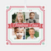 おもしろいキャンディクリスマスクルーCandy Cavee 4フォトフレーム メタルオーナメント (正面)