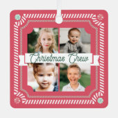 おもしろいキャンディクリスマスクルーCandy Cavee 4フォトフレーム メタルオーナメント (正面)