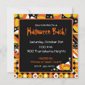 おもしろいキャンディコーンハロウィーンカラー 招待状 (裏面)