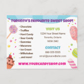 おもしろいキャンディショップフライヤーハガキ ポストカード (裏面)