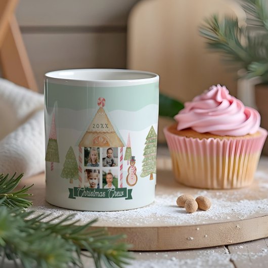 おもしろいキャンディジンジャーブレッドハウスクリスマスクルー4写真 コーヒーマグカップ