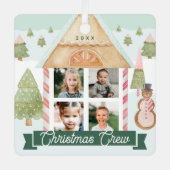 おもしろいキャンディジンジャーブレッドハウスクリスマスクルー4写真 メタルオーナメント (正面)