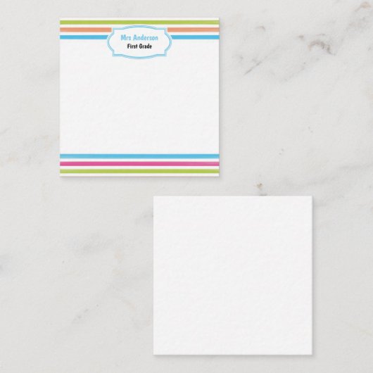 おもしろいキャンディストライプ先生 ノートカード (正面/裏面)