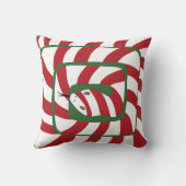 おもしろいキャンディーケインレッドストライプの抽象芸術ヘビ クッション (裏面)