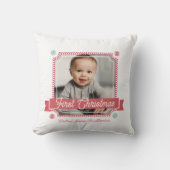 おもしろいキャンディ初めてのクリスマスキャンディケーン写真フレーム クッション (正面)