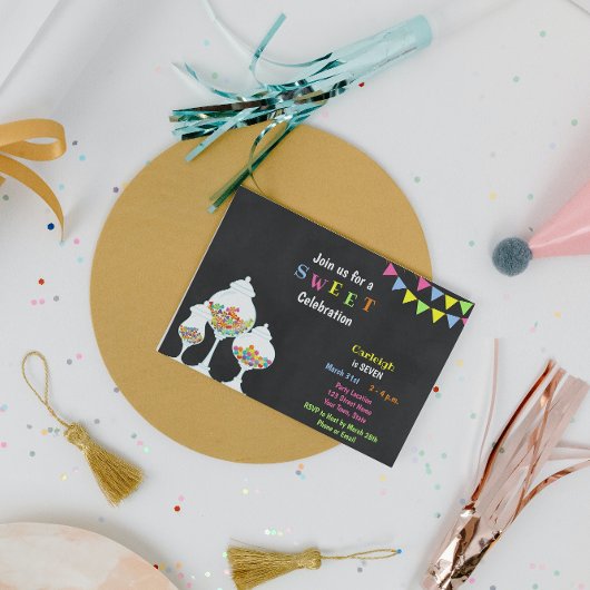 おもしろいキャンディ誕生日招待状 招待状