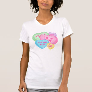 おもしろいキャンデーのハート Tシャツ