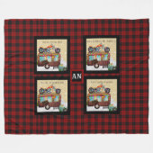 おもしろいキャンピングキャンパートレーラーゴミ引用文モノグラム フリースブランケット (正面(横))