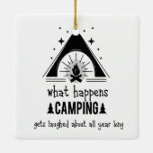 おもしろいキャンプが笑われる セラミックオーナメント (裏面)