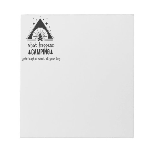 おもしろいキャンプが笑われる ノートパッド (正面)