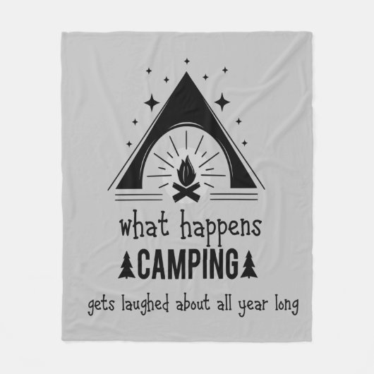 おもしろいキャンプが笑われる フリースブランケット (正面)