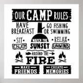おもしろいキャンプはワードアートをルール ポスター (正面)