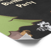 おもしろいキャンプアウトバースデーパーティーサイン ポスター (角)