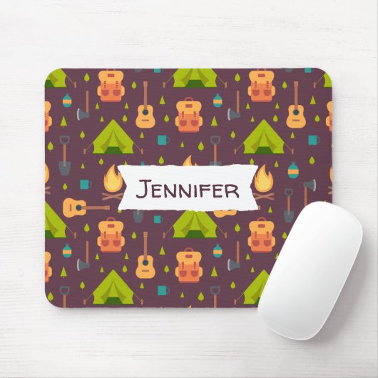 おもしろいキャンプ自然をテーマにしたパターン マウスパッド (マウス)