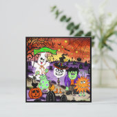 おもしろいキュイ不気味幽霊ハロウィーン シーズンカード (スタンド正面)