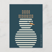 おもしろいキュイ霜の降りた雪だるまモダンハガキ シーズンポストカード (正面)