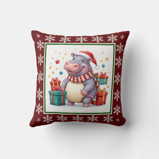 おもしろいキュートエレガントトレンディースタイリッシュサンタクロース クッション (裏面)