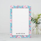 おもしろいキュートチャビーキッチユニコーン子猫 便箋 (スタンド正面)