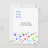 おもしろいキューブ誕生日招待状 招待状 (裏面)