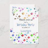 おもしろいキューブ誕生日招待状 招待状 (正面/裏面)