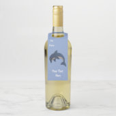 おもしろいキラキラ色ダークブルーホワイトジャンピングドルフィン ボトルネックタグ (ボトル)