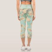 おもしろいキラキラ輝く黄金パイナップルパーソナライズされた カプリレギンス (裏面)